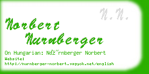 norbert nurnberger business card